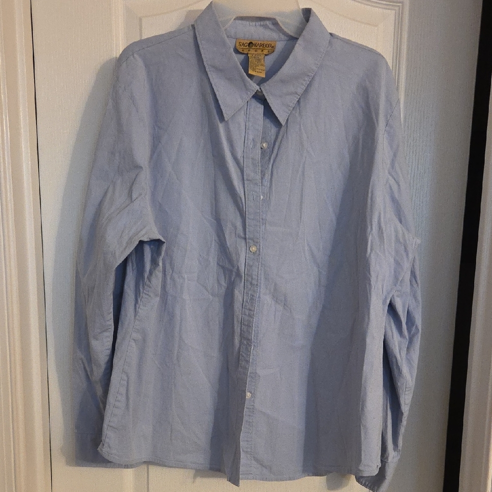Sag Harbor Light Blue Button Down Shirt
